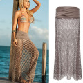 Mulheres Sarong malha Croche Swimwear Hollow Cover Up Beach Dress